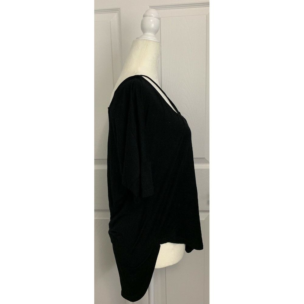 Lush Super Soft Lace Back Black Tee Shirt Sz XS - Picture 3 of 6